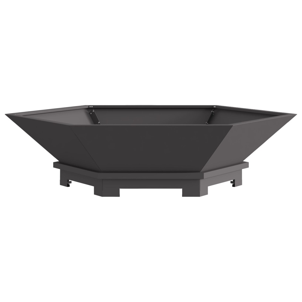 Foc Pit Hexagonal Negru 100x100x28 cm Oțel - 3 | YEO