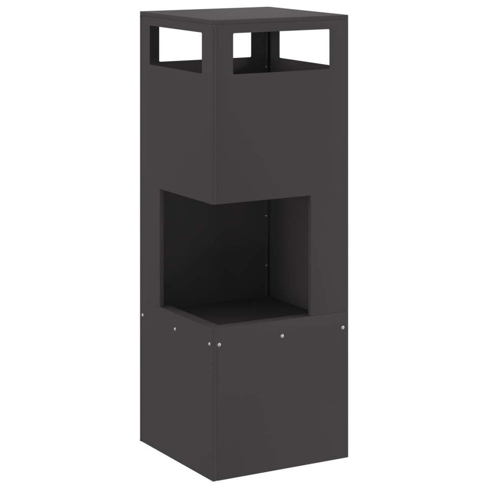 Focar Pătrat Negru 35x35x100 cm Oțel - 1 | YEO