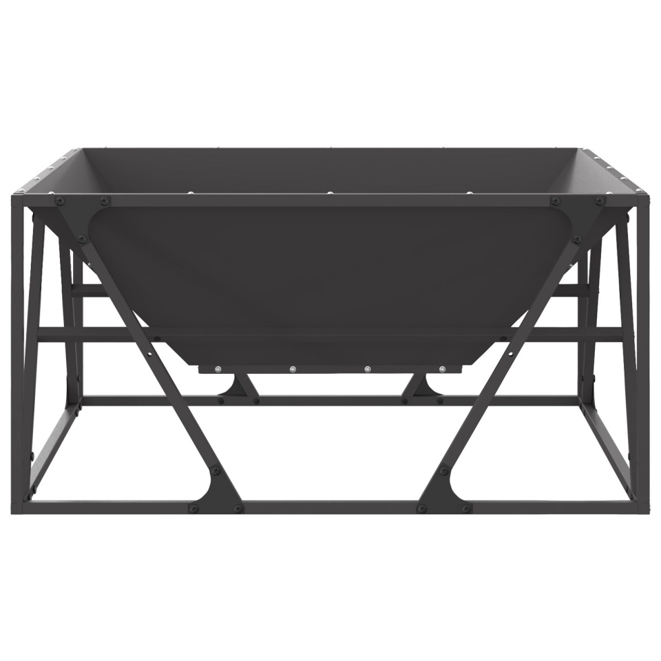 Focar Patrat Negru 80x80x40 cm Oțel - 3 | YEO