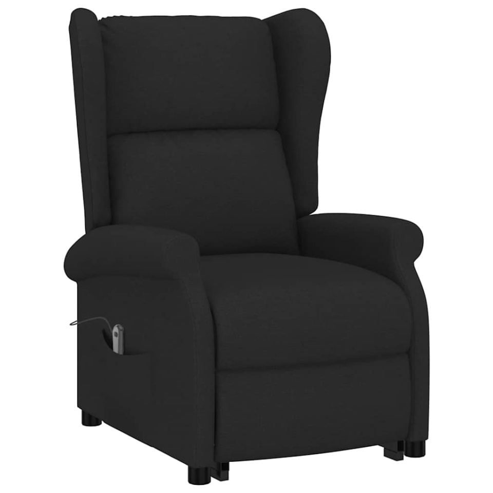 Fotoliu cu ridicare, negru, material textil - 2 | YEO