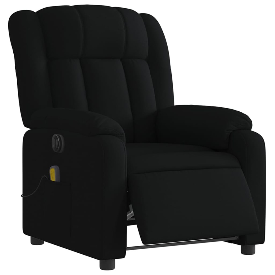 Fotoliu electric de masaj rabatabil, negru, textil - 2 | YEO