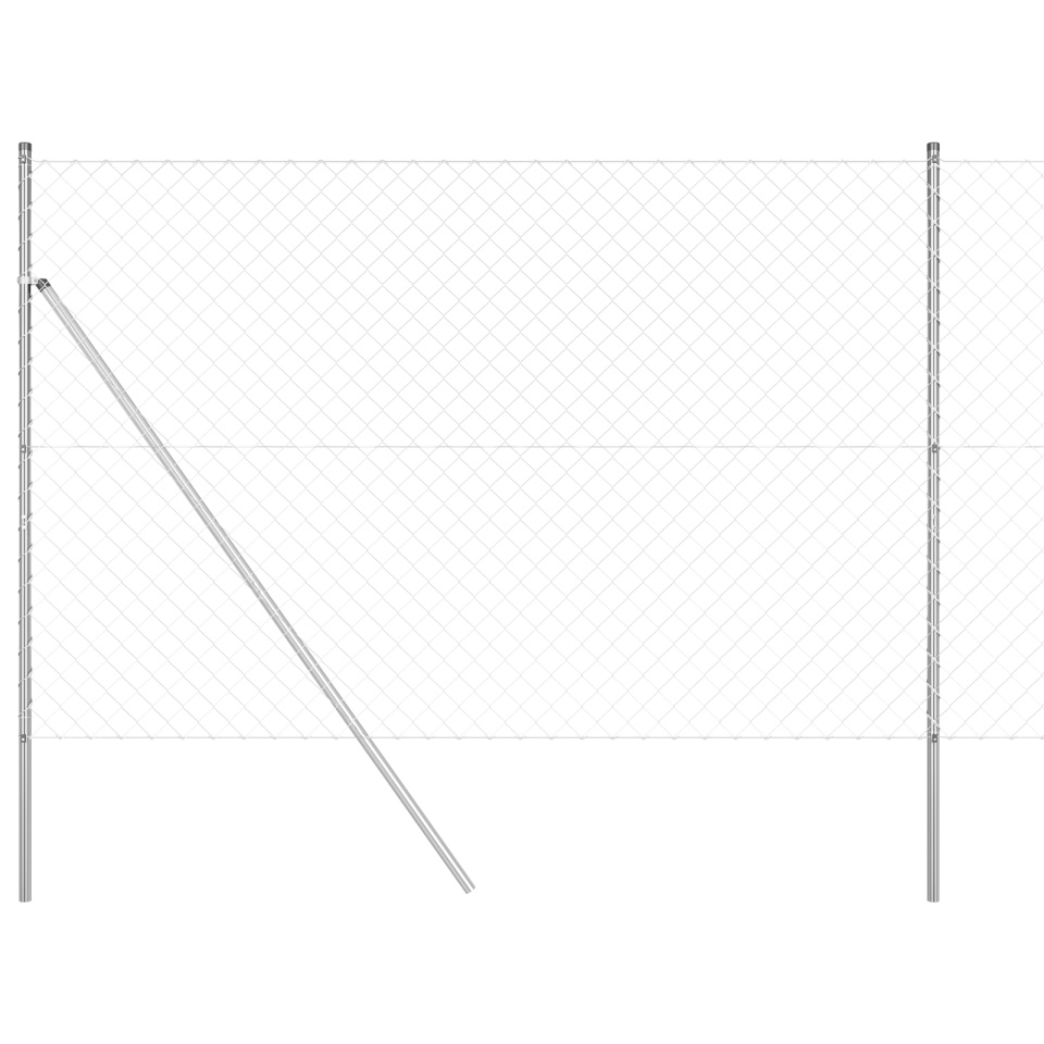 Gard de plasă cu 7 stâlpi 1.6x10 m din oțel galvanizat - 1 | YEO