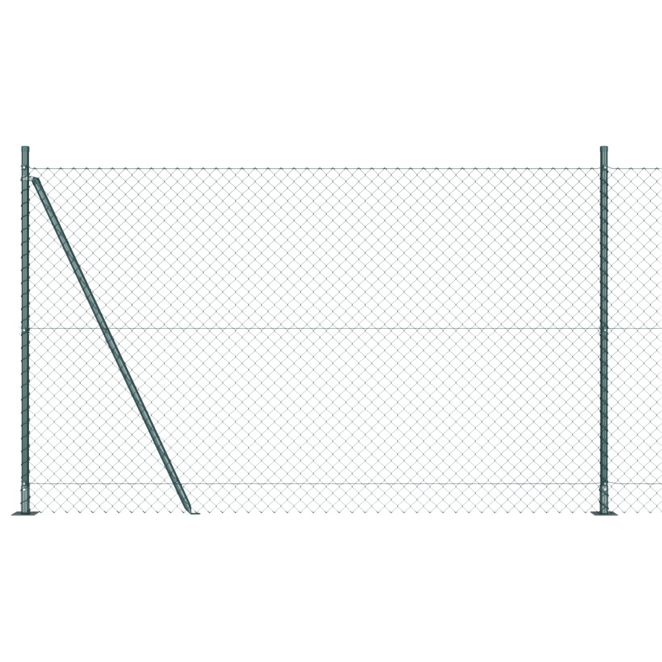 Gard de sârmă împletită cu 7 stâlpi flansați 1.4x10 m din oțel galvanizat - 1 | YEO