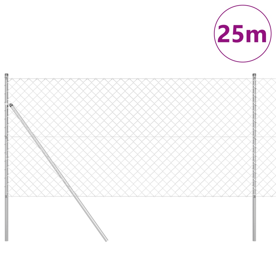 Gard din plasă de lanț Set de 2 Oțel zincat 25 x 1 m - 2 | YEO