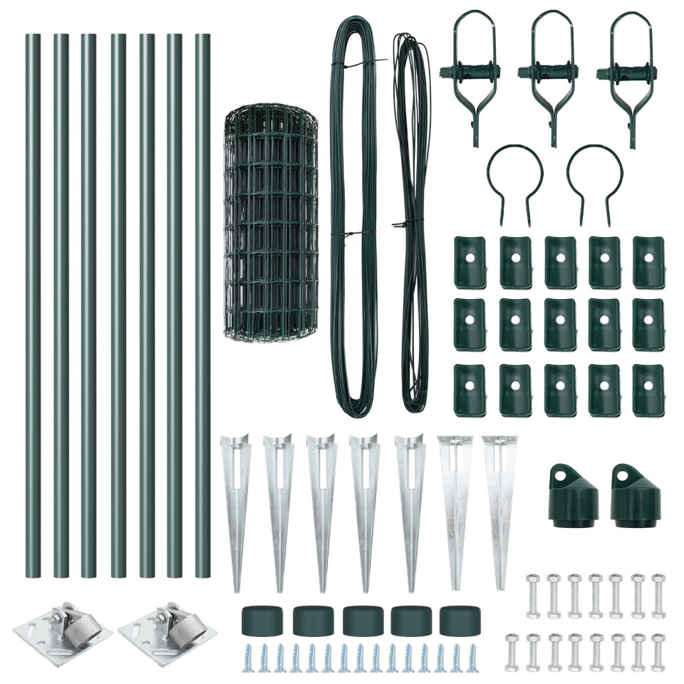 Gard Euro Set de 2 Verde Oțel acoperit cu plastic 10 x 0.8 m - 3 | YEO