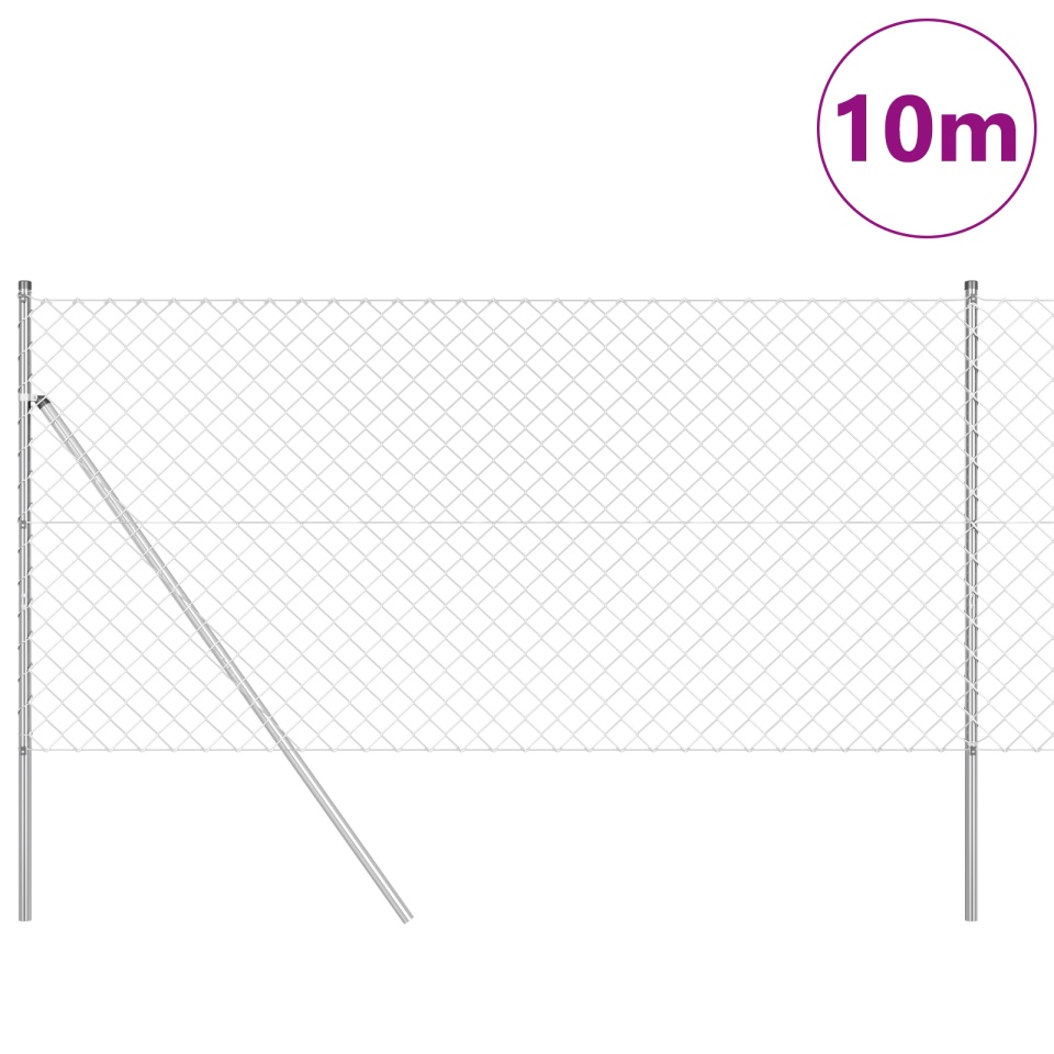 Împrejmuire din plasă cu 7 stâlpi 1.4x10 m Oțel galvanizat - 2 | YEO