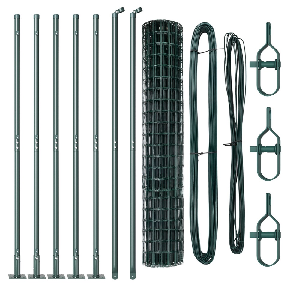 Împrejmuire Euro cu 7 posturi flansate 1.6x10 m din oțel galvanizat - 1 | YEO