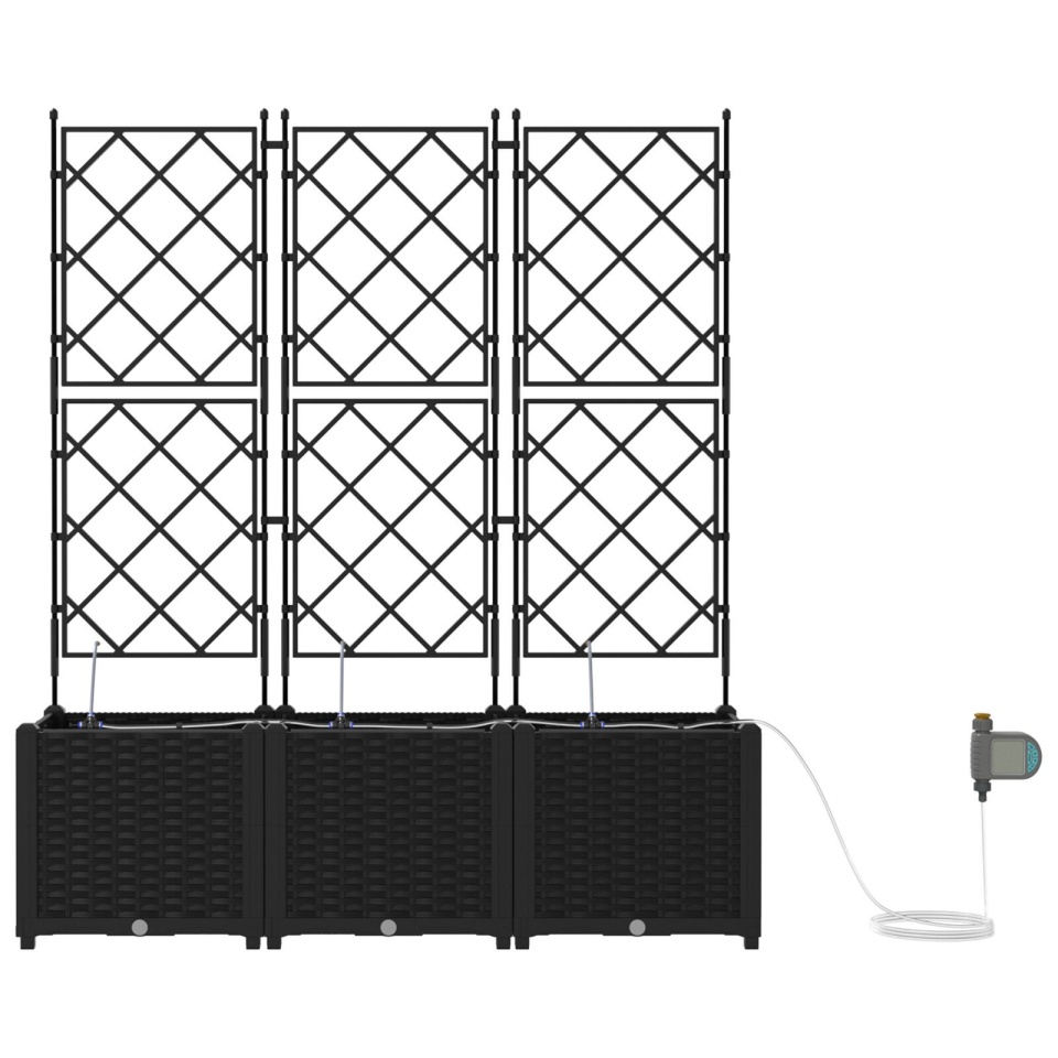 Jardiniere pentru grădină cu sistem de irigație 3 pcs Negru - 3 | YEO