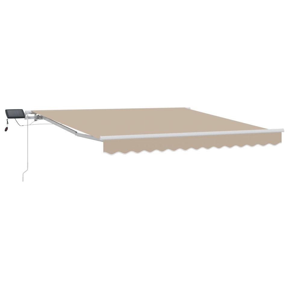 Marchiză Manuală Retractabilă cu LED Bej 300x250 cm, Marchiză de Înlocuire pentru Cadru de 3x2.5 m Bej - 1 | YEO