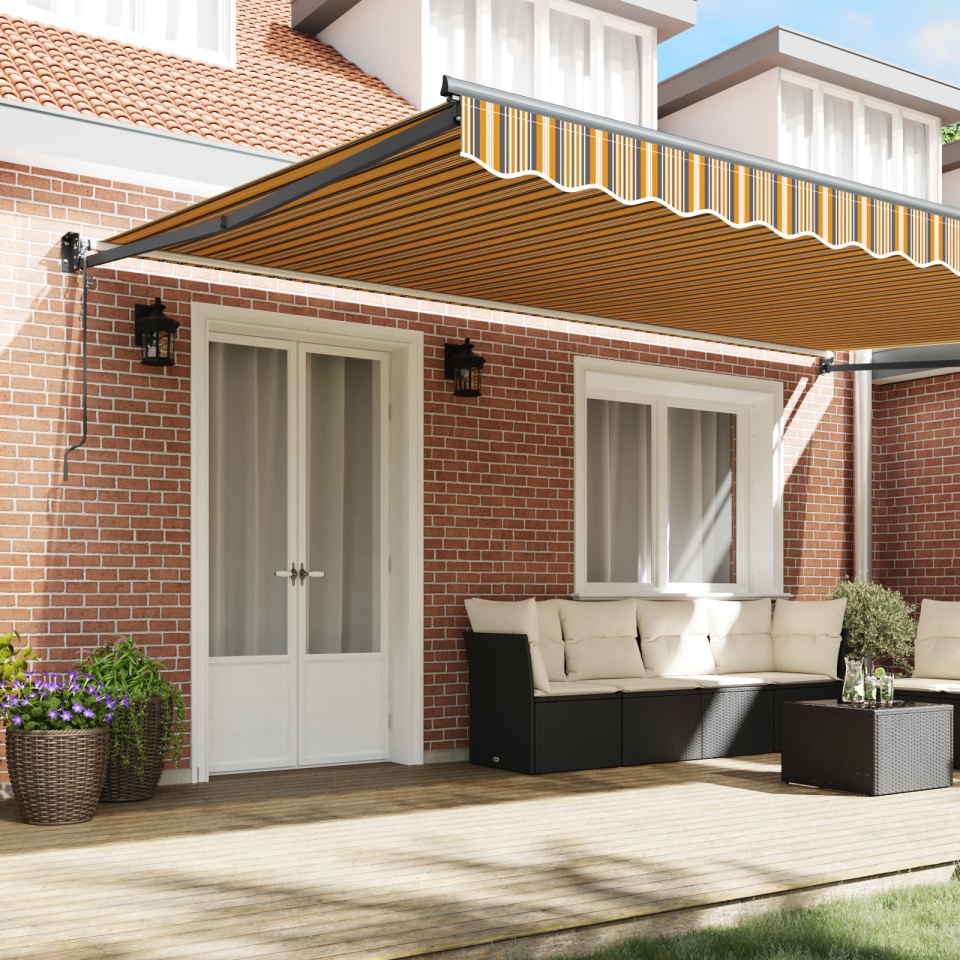 Marchiză Retractabilă Automată cu Dungi Multicolore 500x300 cm - 2 | YEO