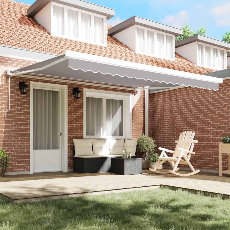 Marchiză retractabilă automată gri deschis 400x300 cm, Material de înlocuire pentru marcheta de 4x3m gri deschis - 2 | YEO