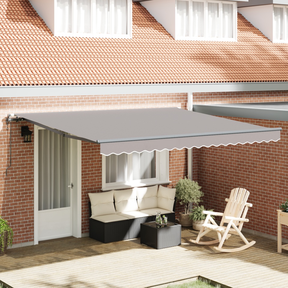 Marchiza retractabilă automată gri deschis 400x300 cm, Țesătură pentru înlocuirea marchizei pentru cadru de 4x3 m gri deschis