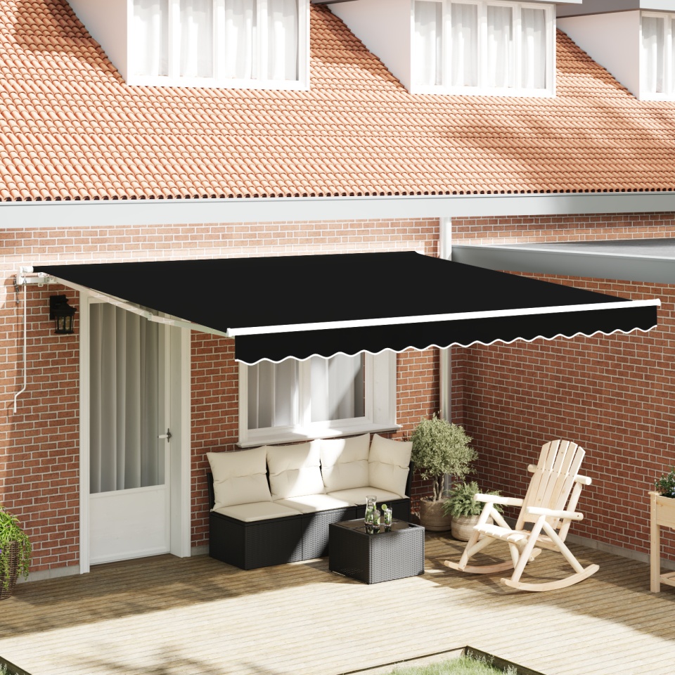 Marchiză retractabilă automată neagră 400x300 cm, material de înlocuire pentru marchiză 4x3 m cadru negru