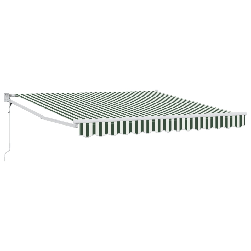Marchiză retractabilă automată verde și albă 300x250 cm, Material de înlocuire pentru marchiză 3x2,5 m cadru verde și alb - 1 | YEO