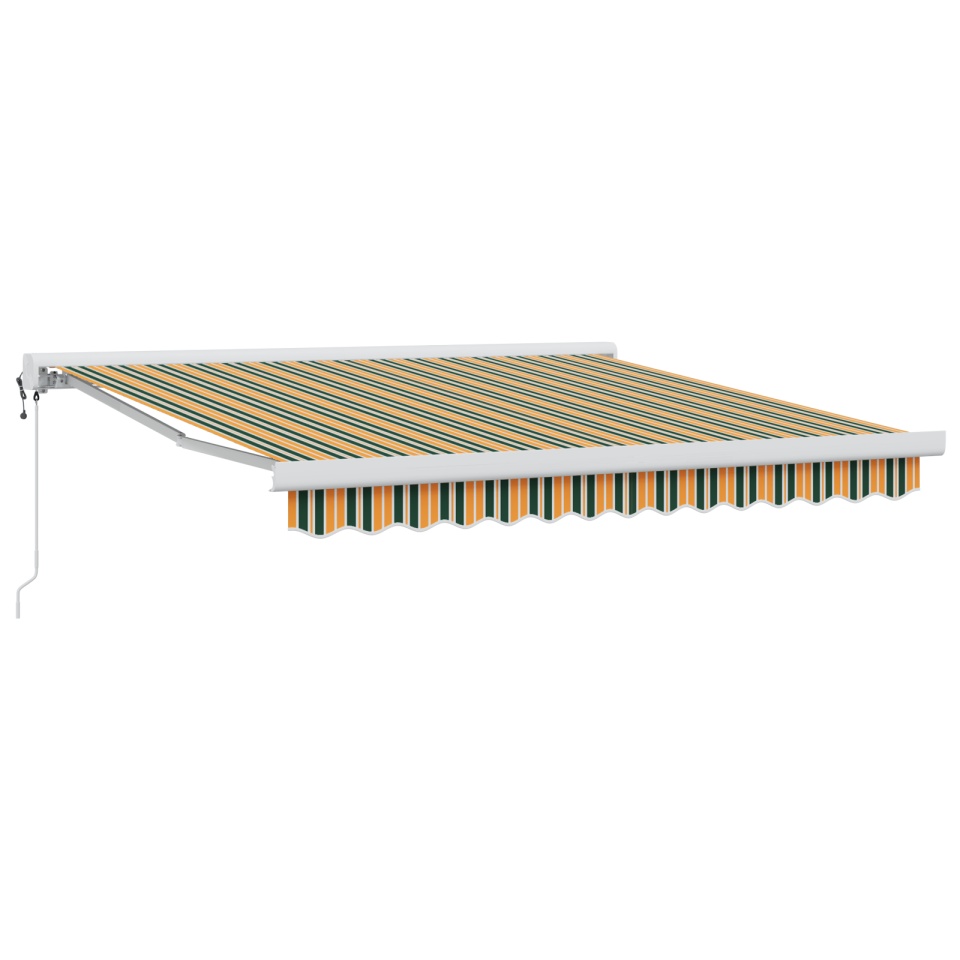 Marchiză retractabilă automată verde și galben 300x250 cm, Țesătură de înlocuire pentru marchiză 3x2,5 m cadru verde și galben - 1 | YEO