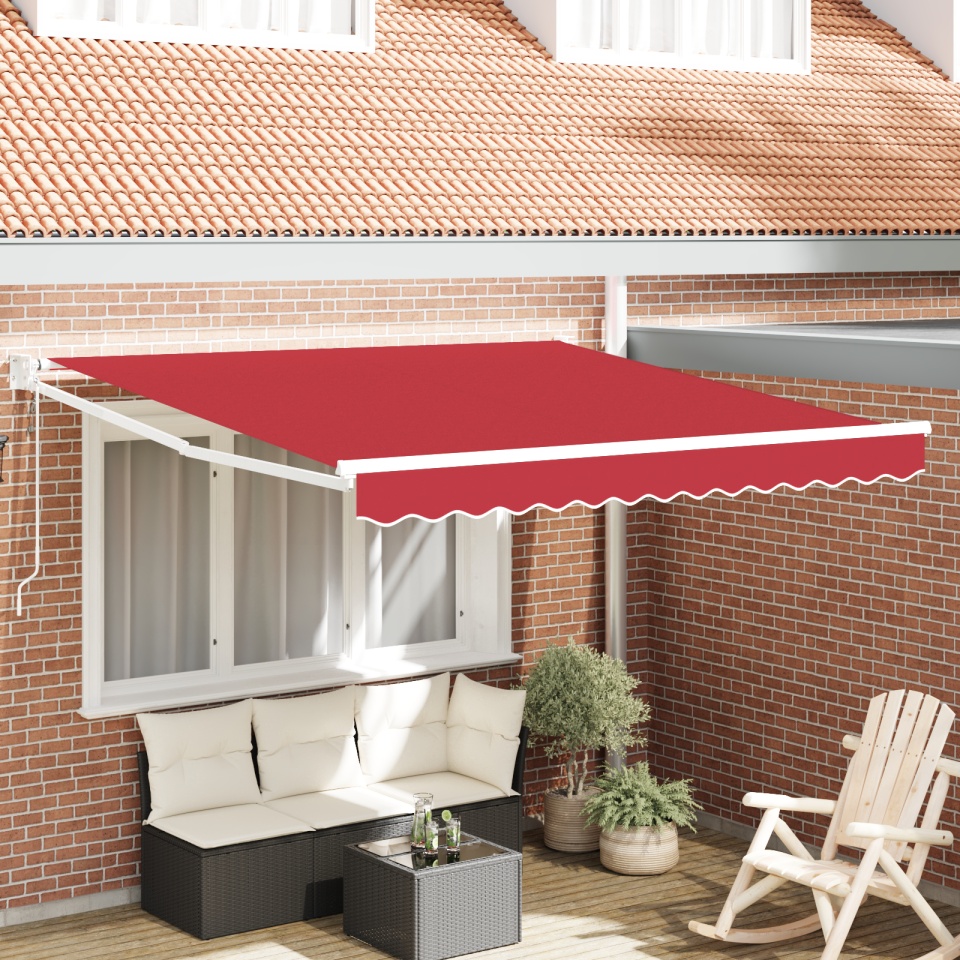 Marchiză Retractabilă Automatică Roșie 350x250 cm, Țesătură de înlocuire pentru marchiză 3.5x2.5 m Roșie