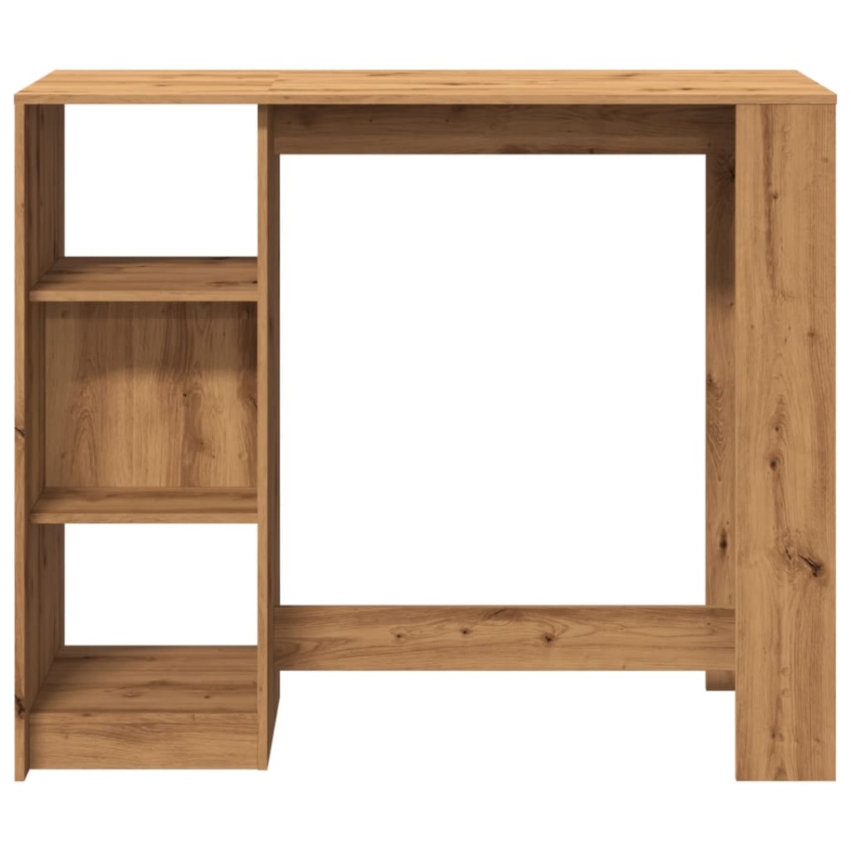 Masă bar cu raft stejar artizanal 124x46x103,5cm lemn prelucrat - 3 | YEO