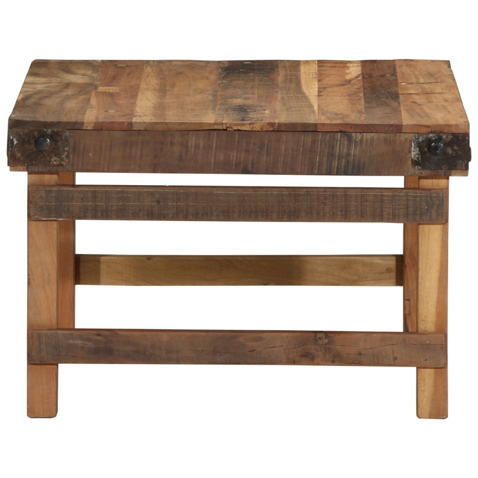 Masă de cafea 55x60x40 cm din lemn masiv recuperat - 2 | YEO