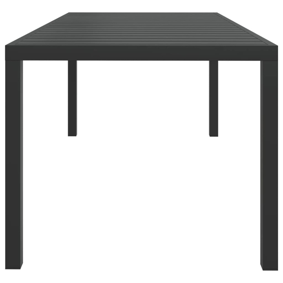 Masă de grădină, negru, 185 x 90 x 74 cm, aluminiu și WPC - 2 | YEO