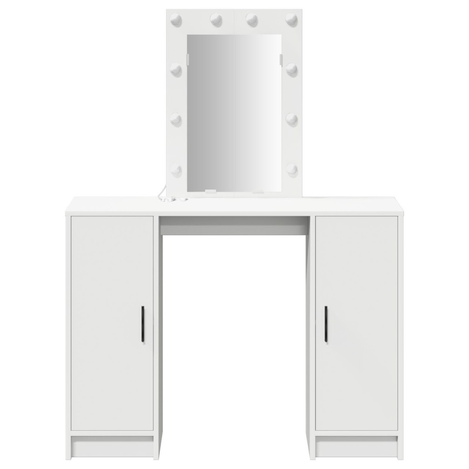 Masă de toaletă cu LED, alb, 102x33x135 cm - 3 | YEO