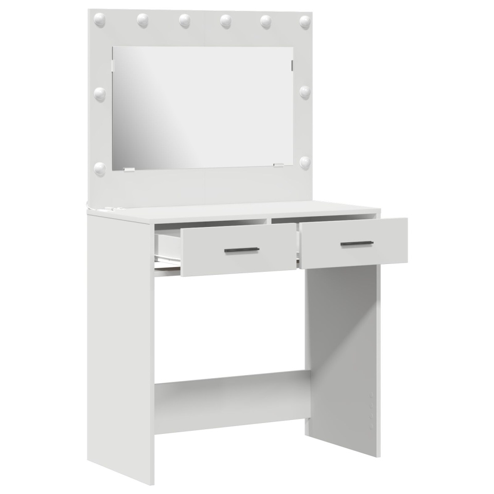 Masă de toaletă cu lumini LED Alb 78,5x41x135 cm - 3 | YEO