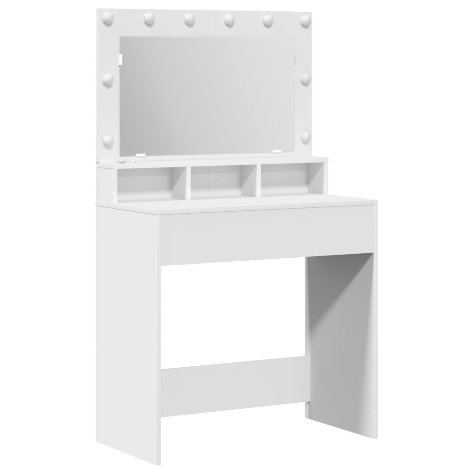 Masă de toaletă cu lumini LED Alb 79x41x135 cm - 1 | YEO