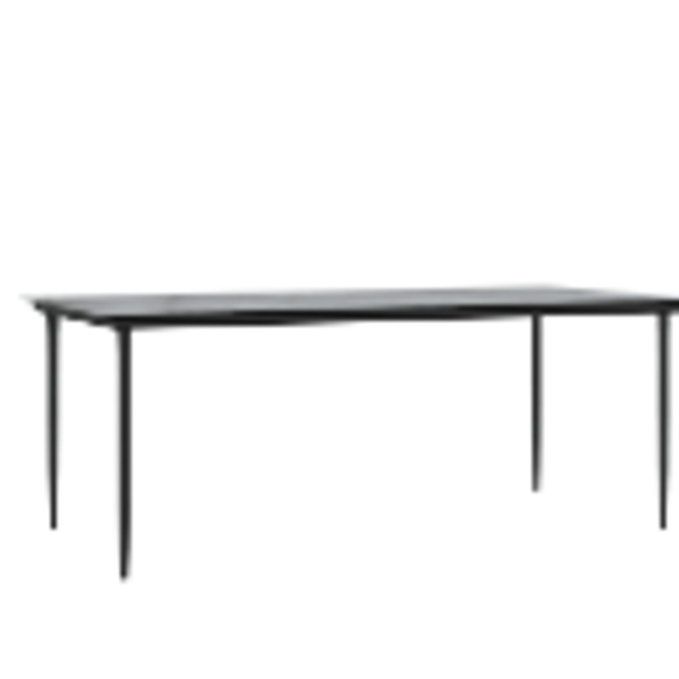 Mese de Exterior Negru Metal Mare Robust Masă de Exterior