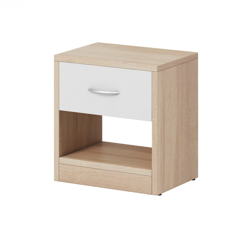 Naka 1S Bedside Dulap Sonom Oak/White Mat 16Mm&