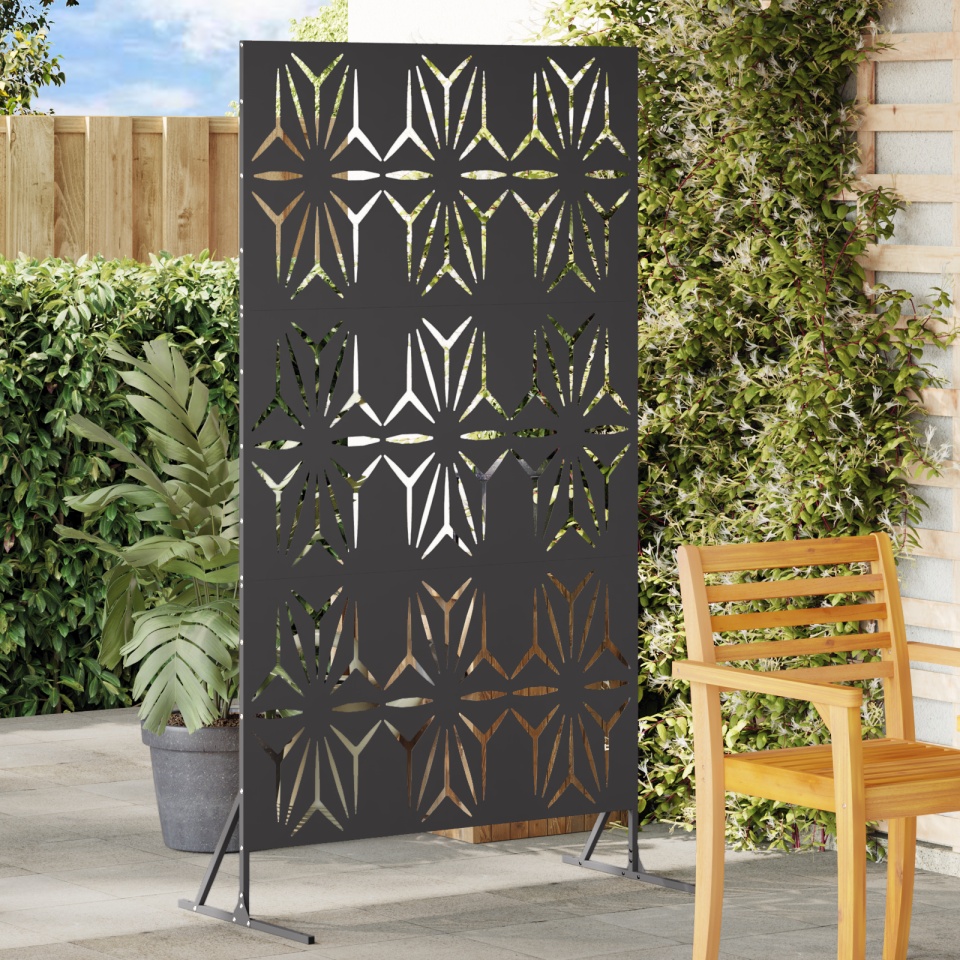 Panel Metalic pentru Gard Negru Metal Mare Inserții Decorative