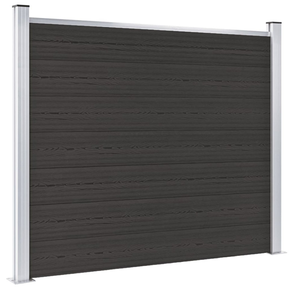 Panou de gard, negru, 180x146 cm, WPC - 1 | YEO