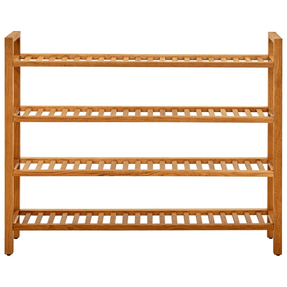 Pantofar cu 4 rafturi, 100x27x80 cm, lemn masiv de stejar - 1 | YEO