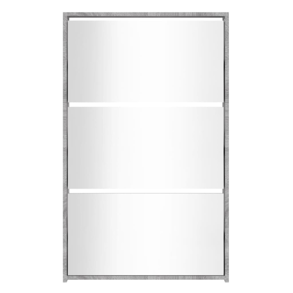 Pantofar cu oglindă, 3 niveluri, Gri sonoma, 63x17x102,5 cm - 3 | YEO