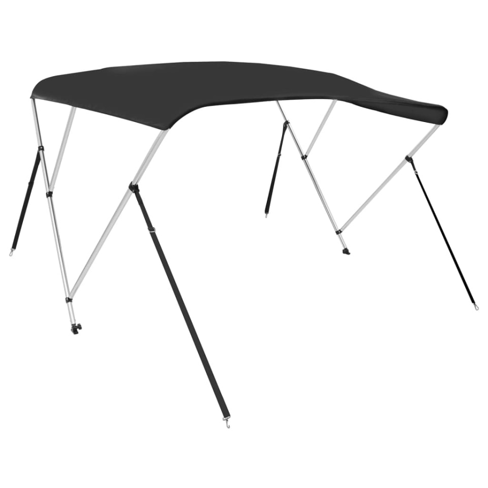 Parasolar barcă Bimini cu 3 arcuri, negru, 183x160x137 cm - 1 | YEO