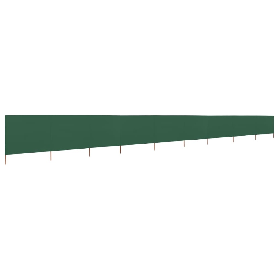 Paravan anti-vânt cu 9 panouri, verde, 1200 x 160 cm, textil - 1 | YEO