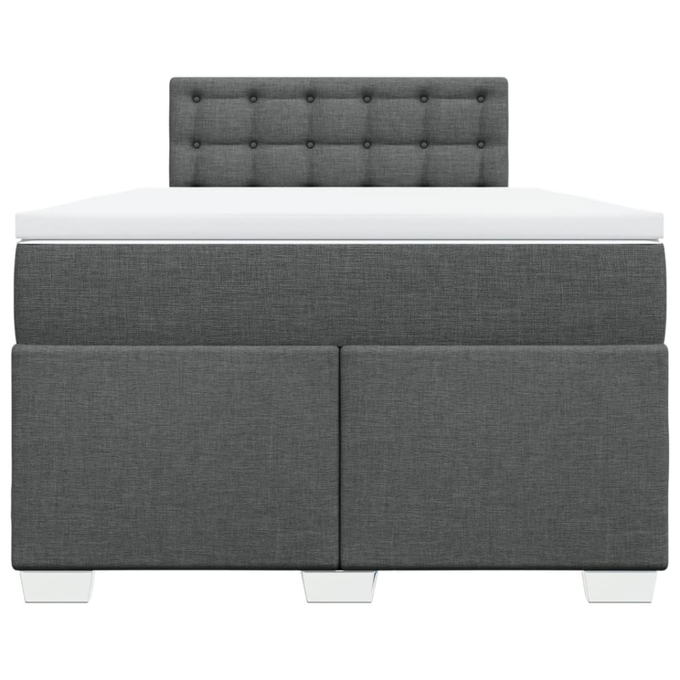 Pat box spring cu saltea, gri închis, 120x190 cm, textil - 3 | YEO
