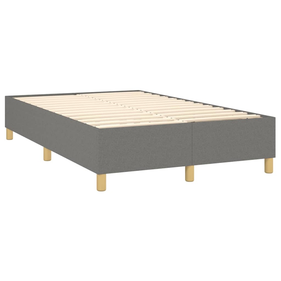 Pat box spring cu saltea, gri închis, 120x190 cm, textil - 3 | YEO