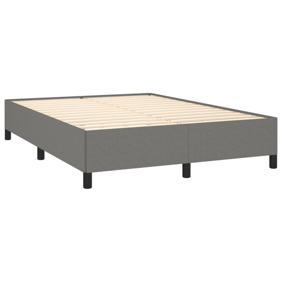 Pat box spring cu saltea, gri închis, 140x200 cm, textil - 3 | YEO