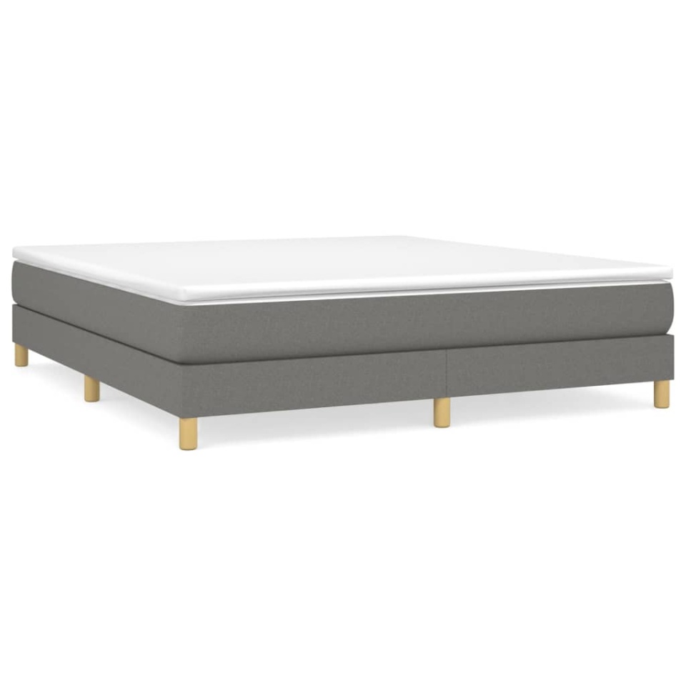 Pat box spring cu saltea, gri închis, 180x200 cm, textil - 1 | YEO