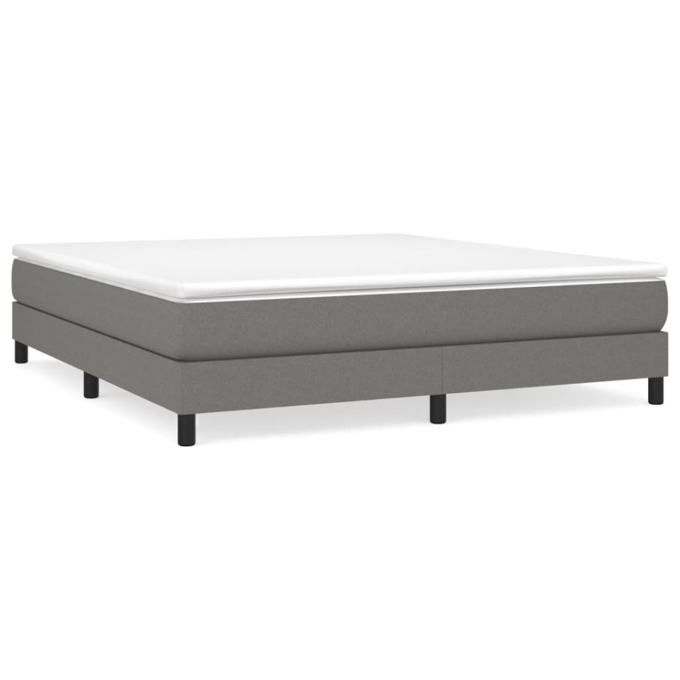 Pat box spring cu saltea, gri închis, 180x200 cm, textil - 1 | YEO