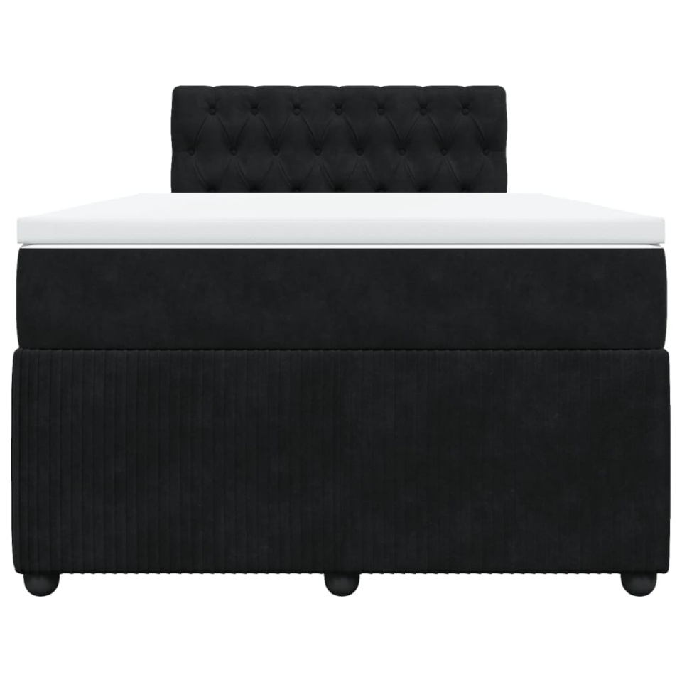 Pat box spring cu saltea, negru, 120x200 cm, catifea - 3 | YEO