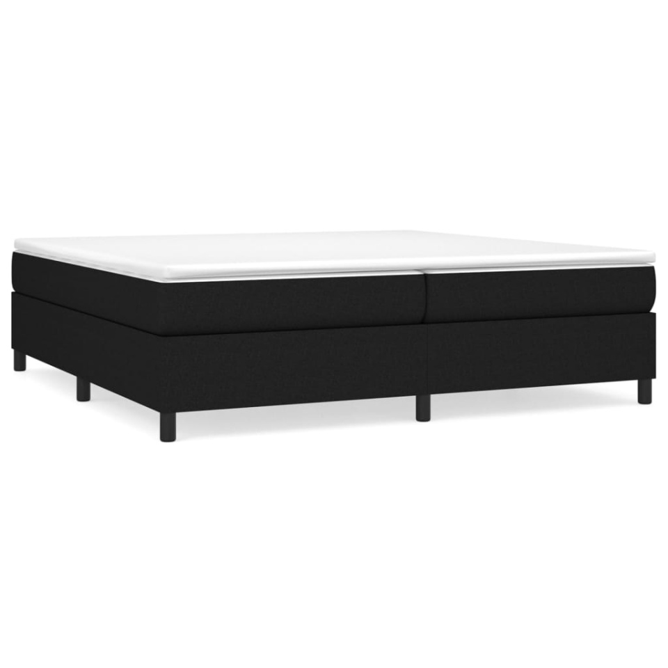 Pat box spring cu saltea, negru, 200x200 cm, textil - 1 | YEO