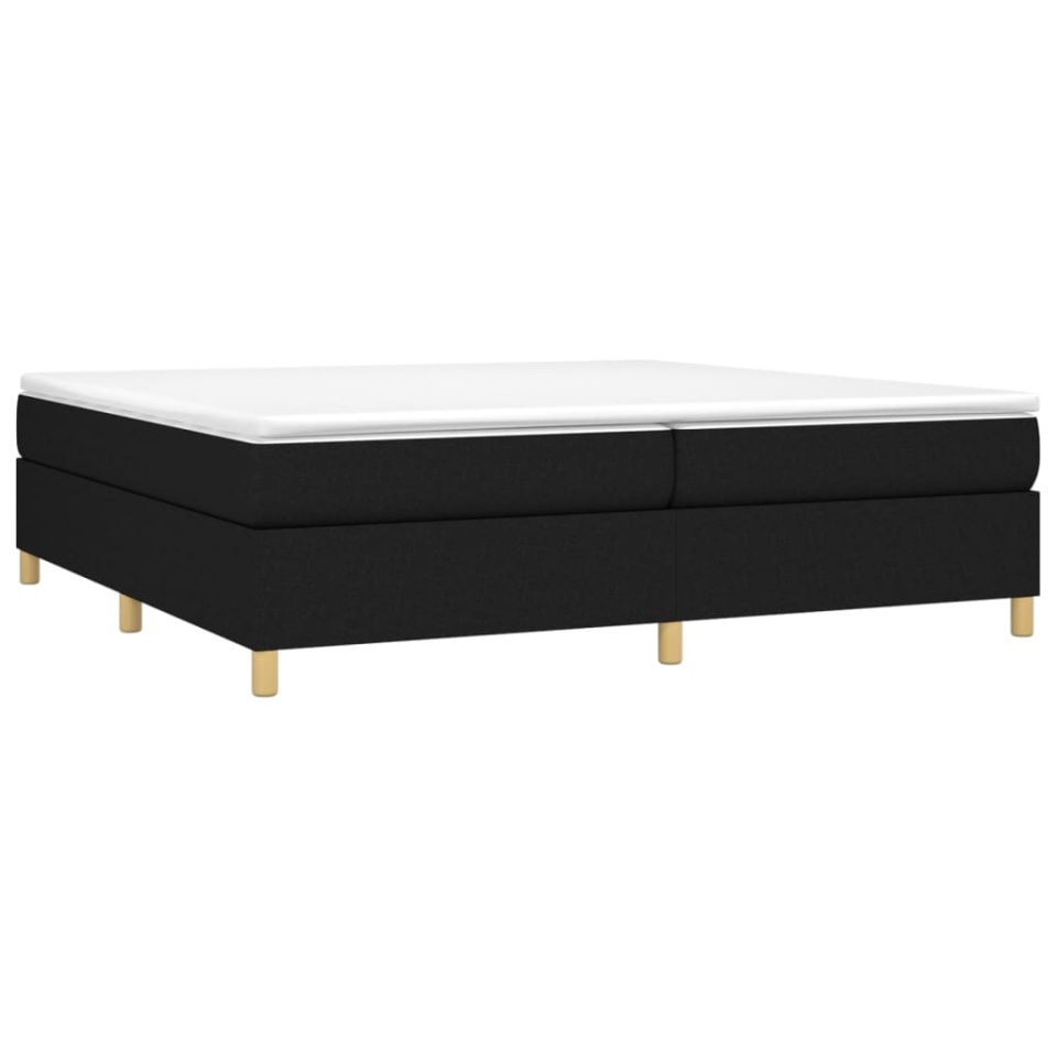 Pat box spring cu saltea, negru, 200x200 cm, textil - 2 | YEO