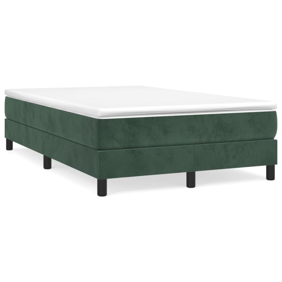 Pat box spring cu saltea, verde închis, 120x200 cm, catifea - 1 | YEO