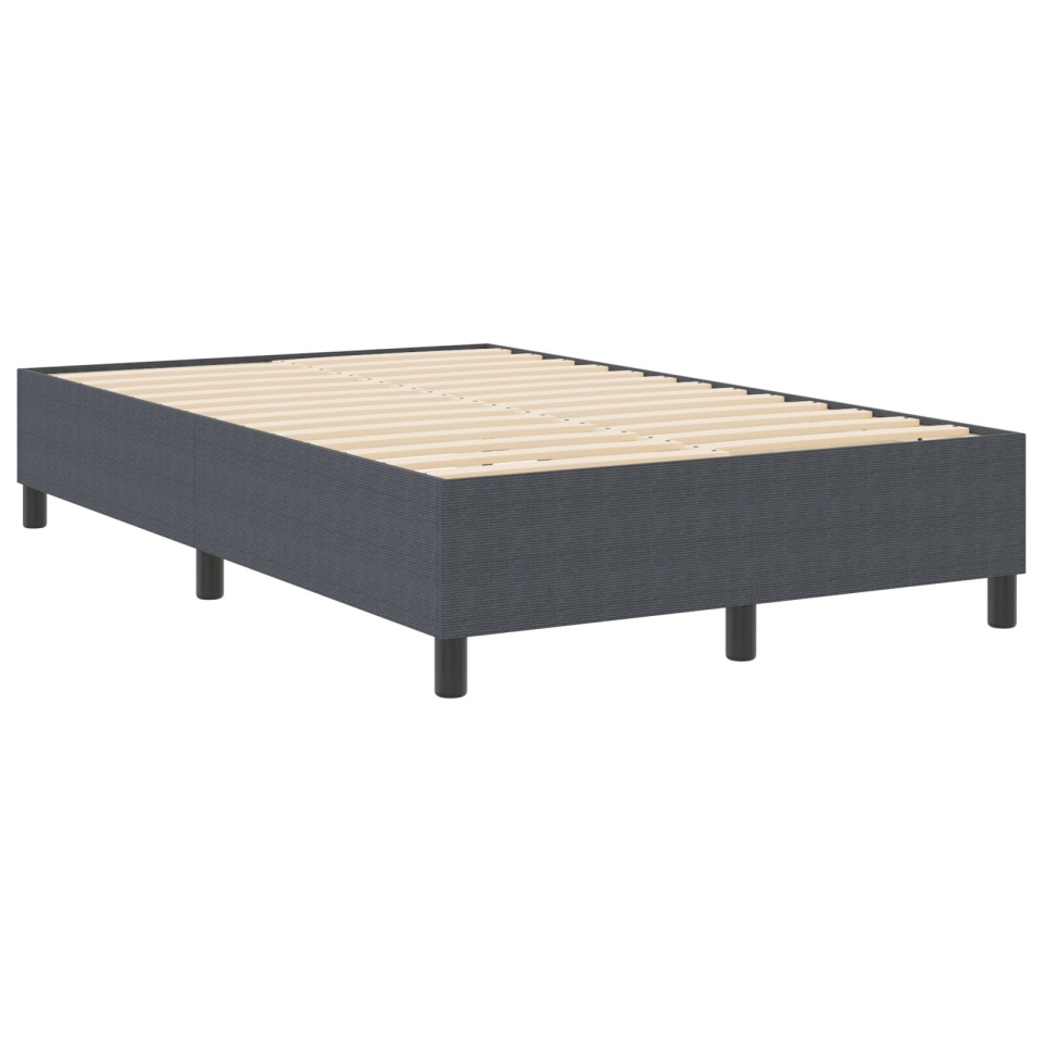 Pat Box Spring Gri Închis 120x200 cm din țesătură de corduroy - 2 | YEO