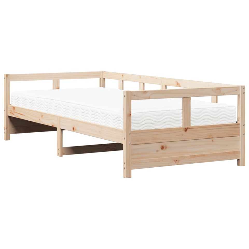 Pat de zi cu saltea, 90x200 cm, lemn masiv pin - 1 | YEO
