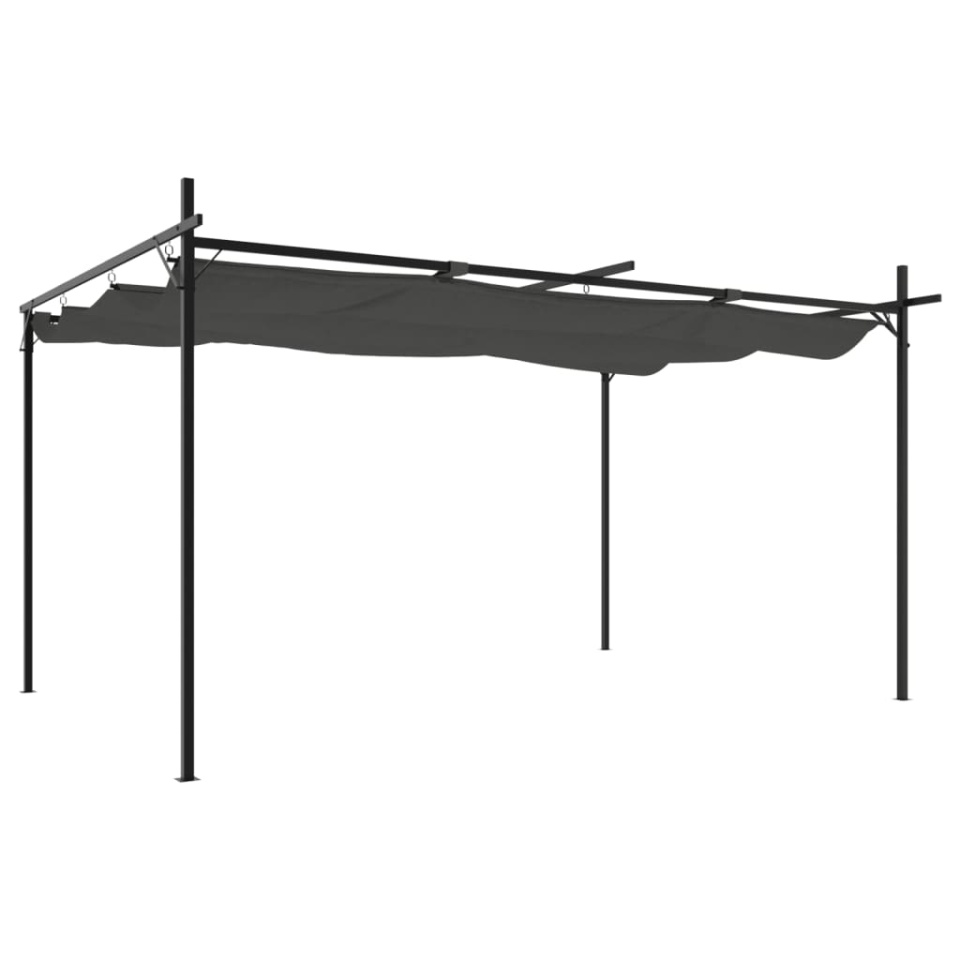 Pergola cu acoperiș retractabil, antracit, 395x292x230 cm - 1 | YEO