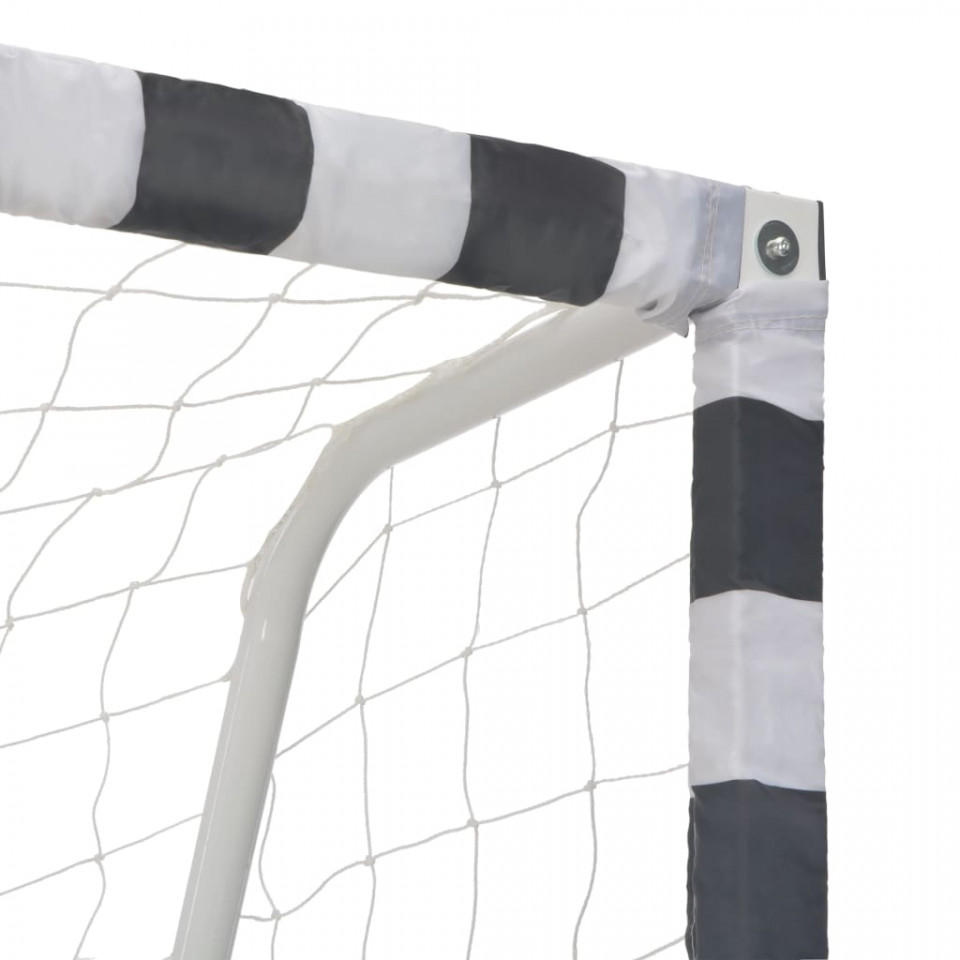 Poartă de fotbal, negru și alb, 300 x 160 x 90 cm, metal - 3 | YEO