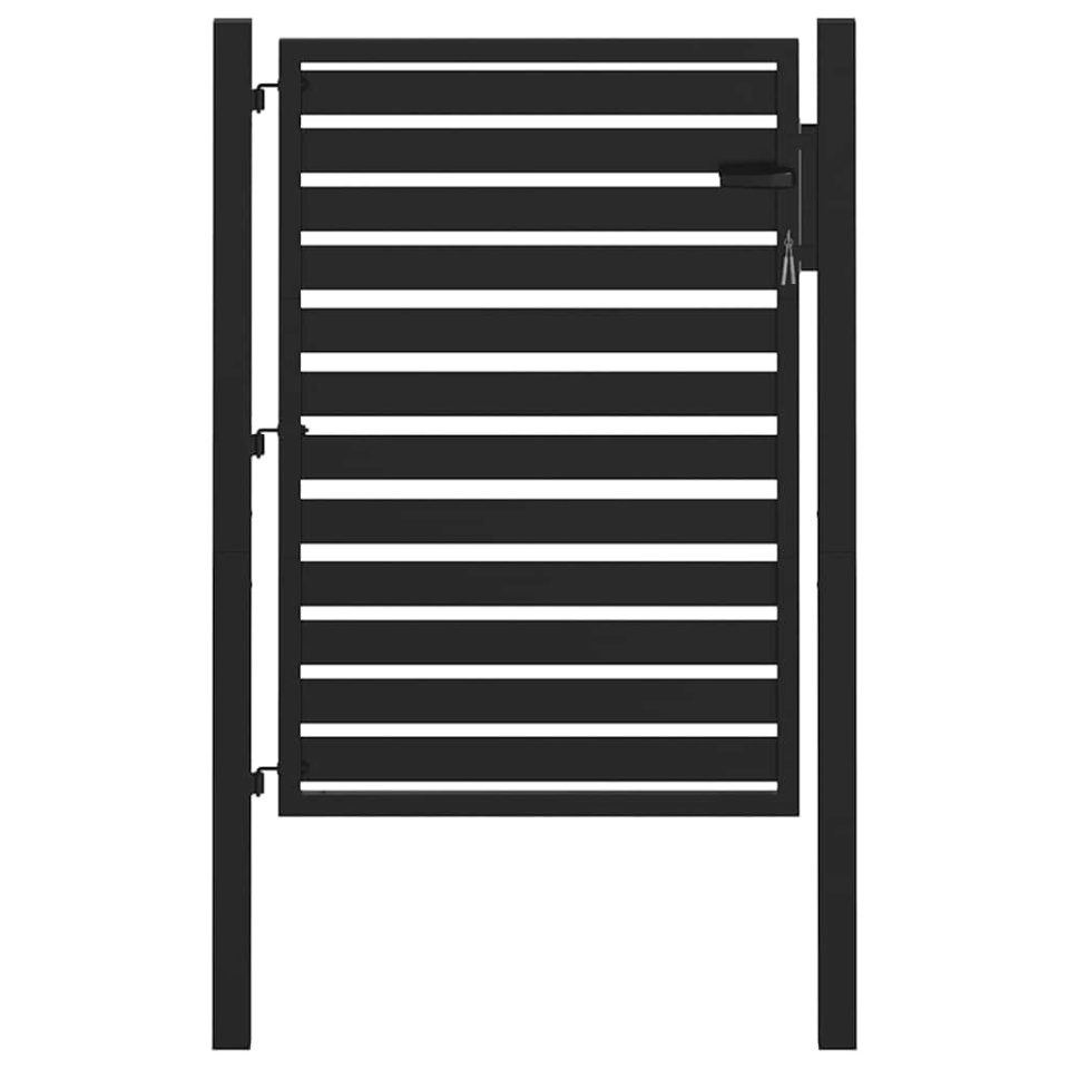 Poarta de gradina incuiabil neagra 100x120 cm aluminiu - 1 | YEO