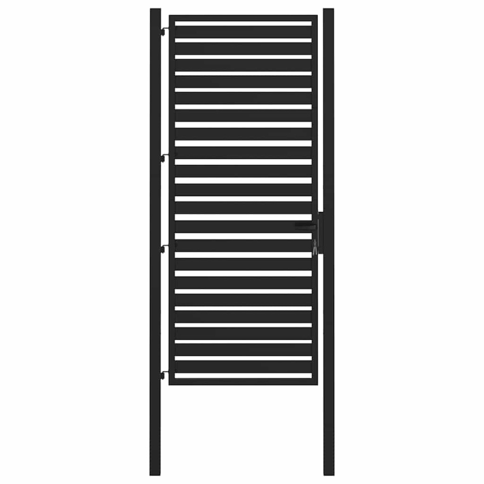 Poarta de gradina incuiata neagra 100x200 cm aluminiu - 1 | YEO
