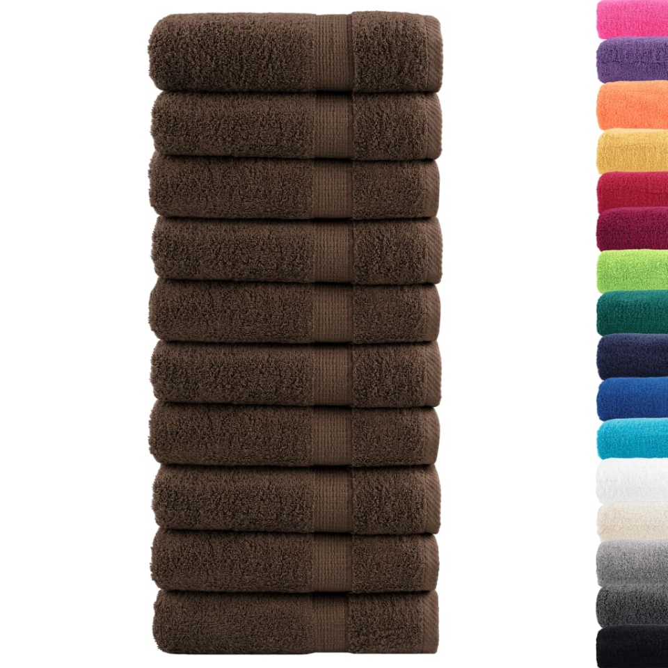 Prosoape de duș premium SOLUND 10 buc maro 70x140cm 600 gsm - 1 | YEO
